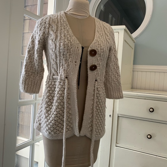 Boho Kenji Button Front Hand Knit CardiganName - Picture 2 of 6